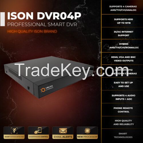 4 channels hybrid professional video recorder DVR ISON-DVR04P