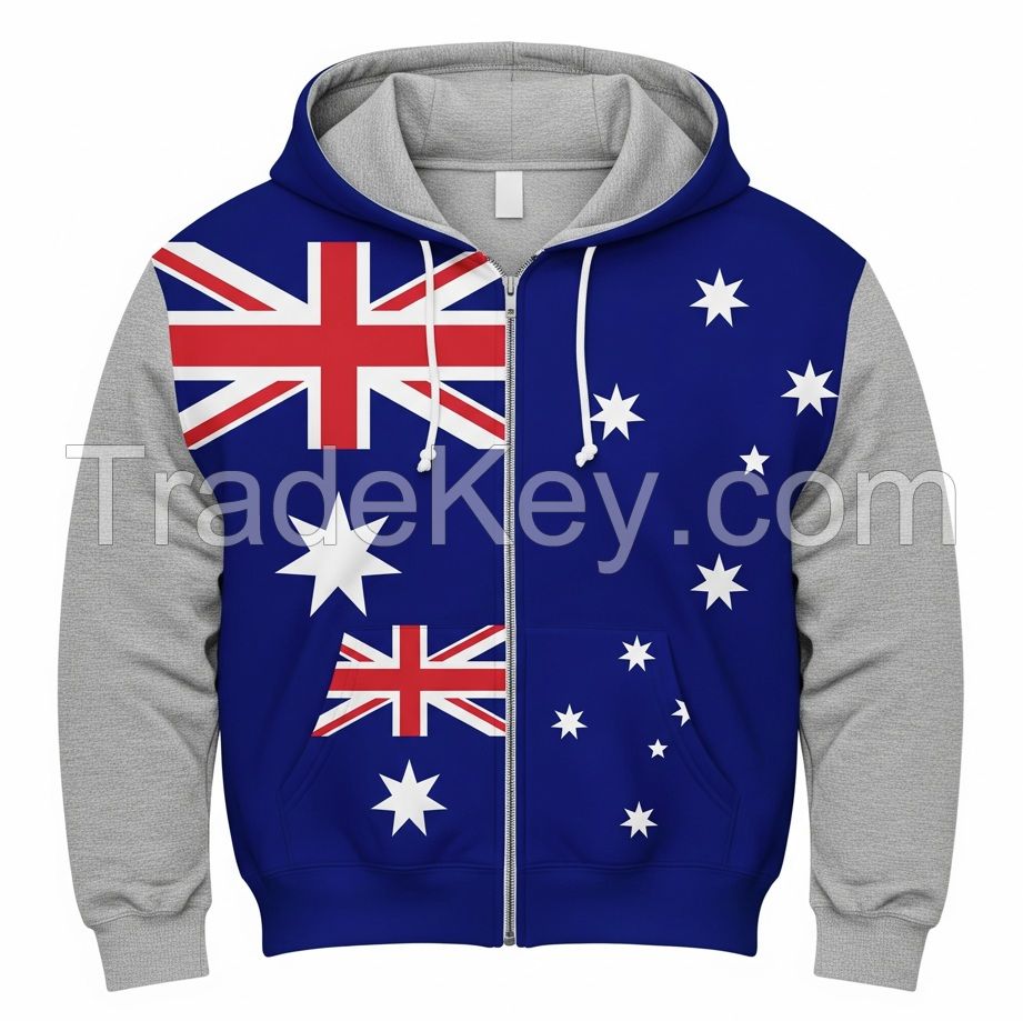 High Quality 380g Hoodies Men Cotton Pullover Wholesale Custom Printing Embroidery AUSTRALIA Hoodies