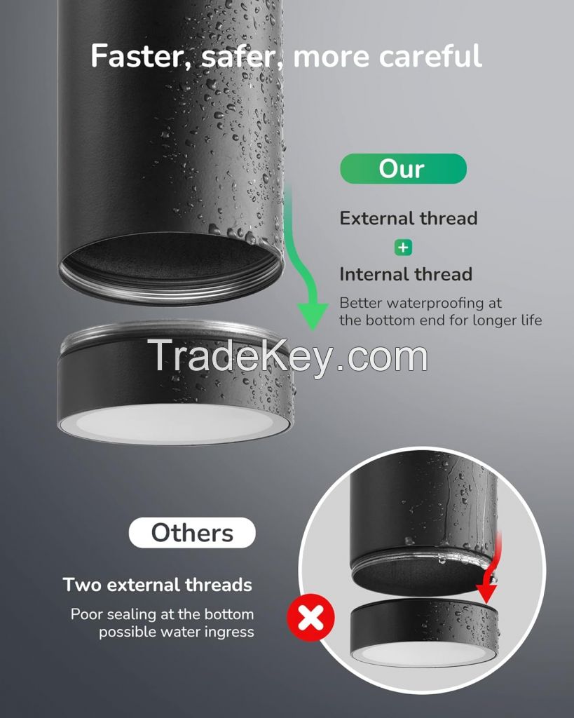 EDISHINE Up Down Outside Lights, Waterproof Outdoor Wall Light IP44, Modern Metal Wall Sconce, Weather Resistant, Outside House Lights for Front Door, Garage, Garden, UKCA RoHS Listed, 2 Pack, Black [Energy Class A]