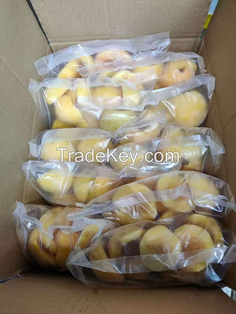 Frozen yellow peaches