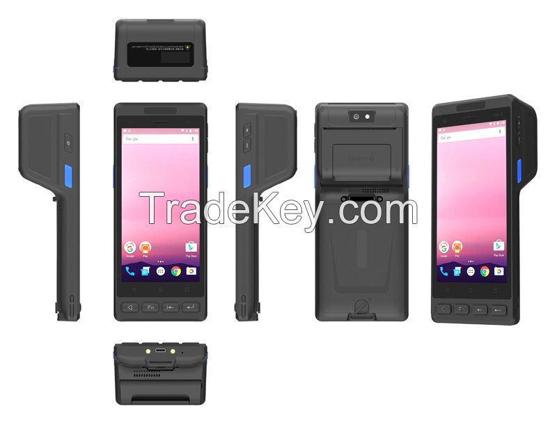 Cheapest Factory Android 14 5.5 Inch 4GB+64GB PDA Handheld with NFC HF RFID Reader POS Thermal Printer UHF RFID Lora Module