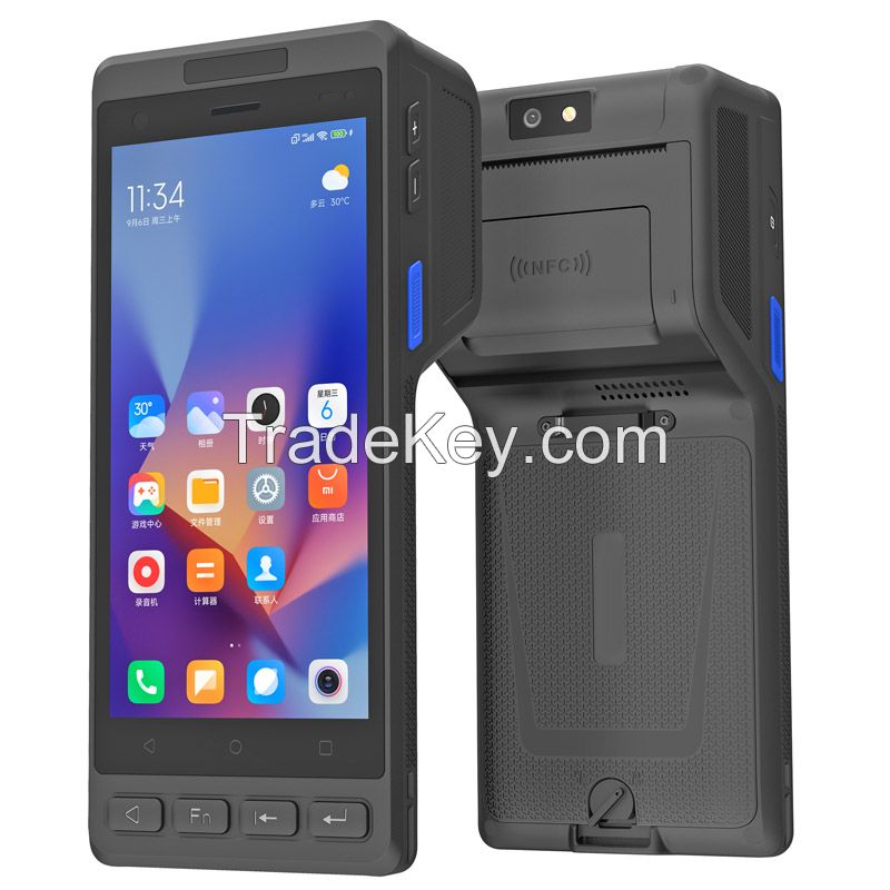 Cheapest Factory Android 14 5.5 Inch 4GB+64GB PDA Handheld with NFC HF RFID Reader POS Thermal Printer UHF RFID Lora Module
