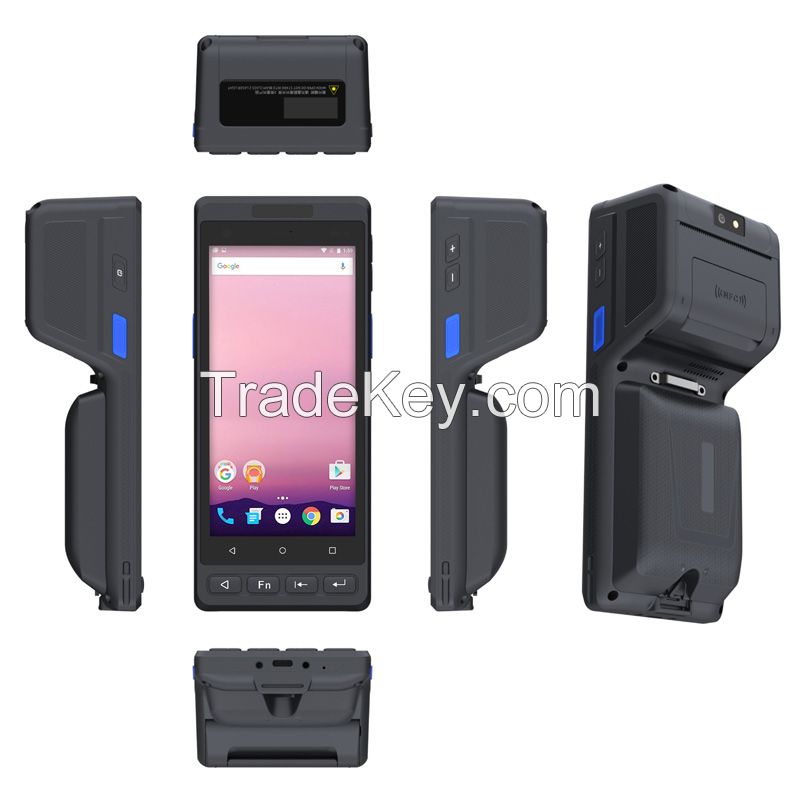 Cheapest Factory Android 14 5.5 Inch 4GB+64GB PDA Handheld with NFC HF RFID Reader POS Thermal Printer UHF RFID Lora Module