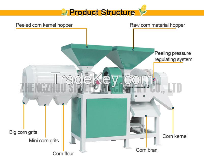 Automatic Corn millet peeling and grits making Machine for sale