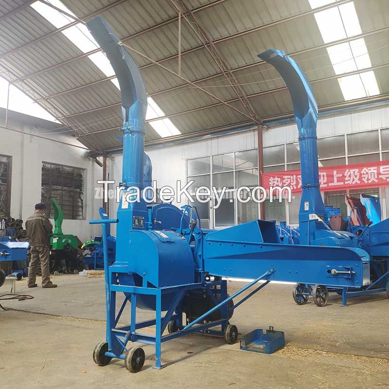 Straw Silage Machine Feed Processing Machines Paddy Straw Cutting Grass Chopper Animal Feed Chaff Cutter Crusher Machine
