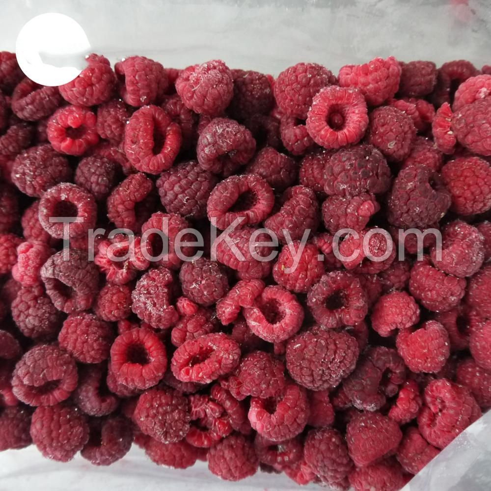 Frozen Organic Raspberries Freezing Fresh Red Raspberry Fruit