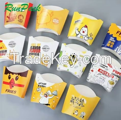 Wholesales Customized Logo Printing French Fries Potato Chips Fried Chicken Packaging Box
