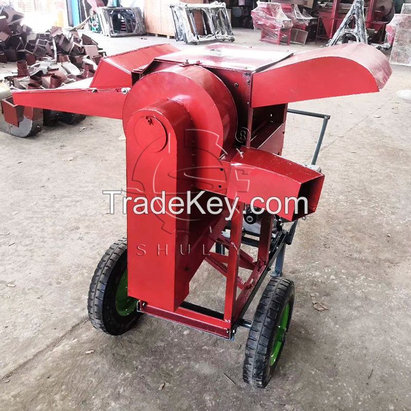 Movable mini diesel engine driven rice thresher machine