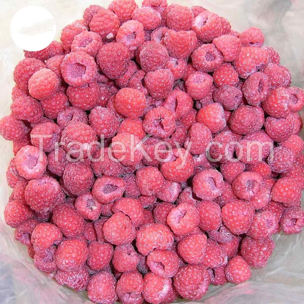 Frozen Organic Raspberries Freezing Fresh Red Raspberry Fruit