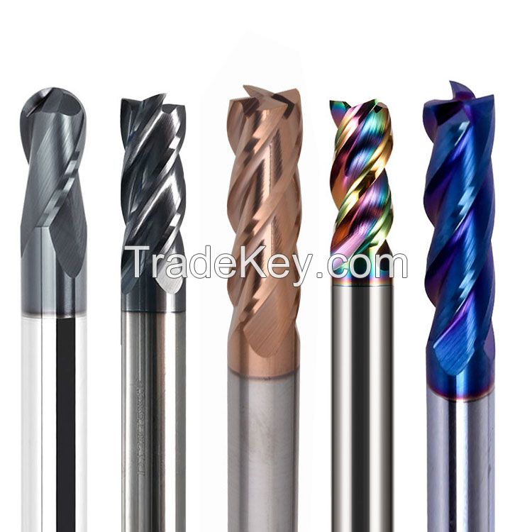 Carbide Flat End Mill for Hardened Steel, HRC55 / HRC60 / HRC65, CNC Milling Cutter