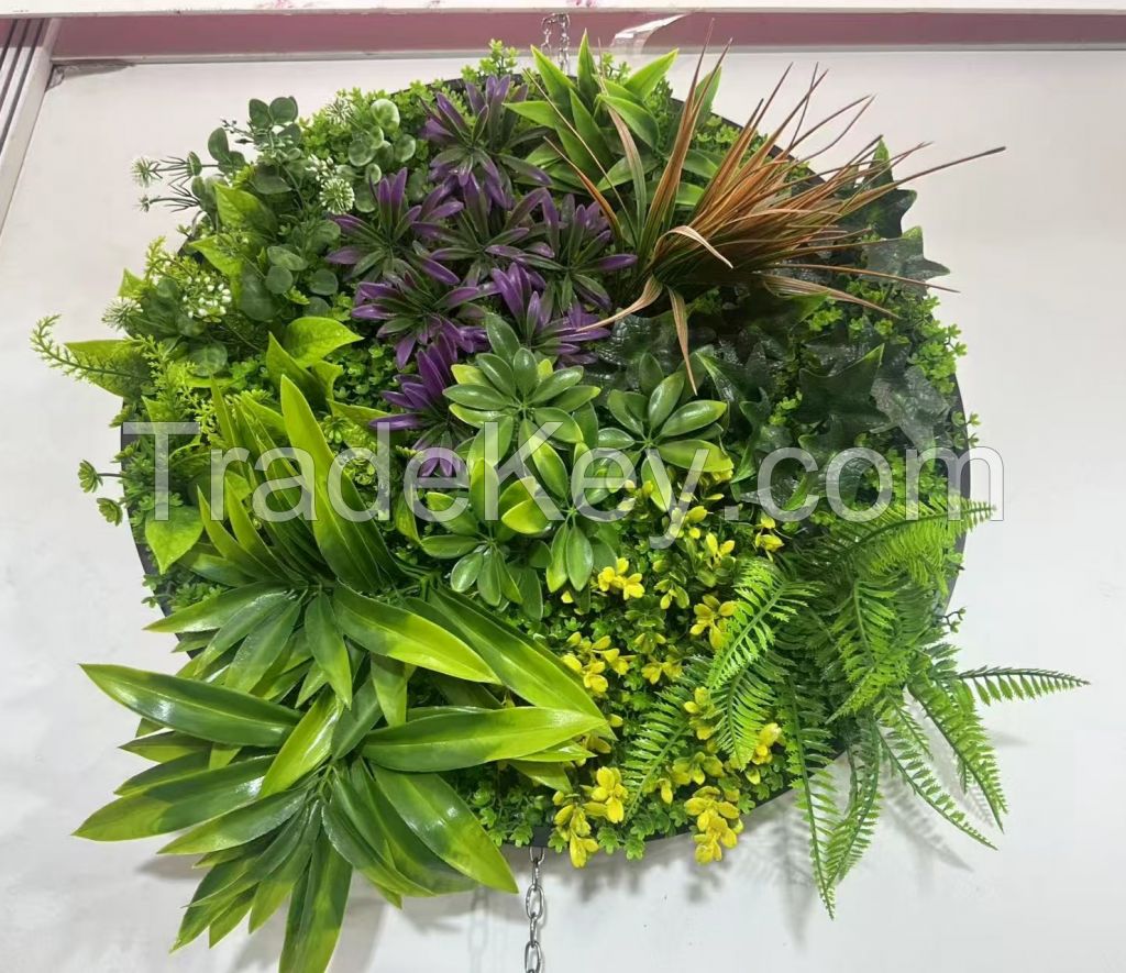 artificial plant panel in round model