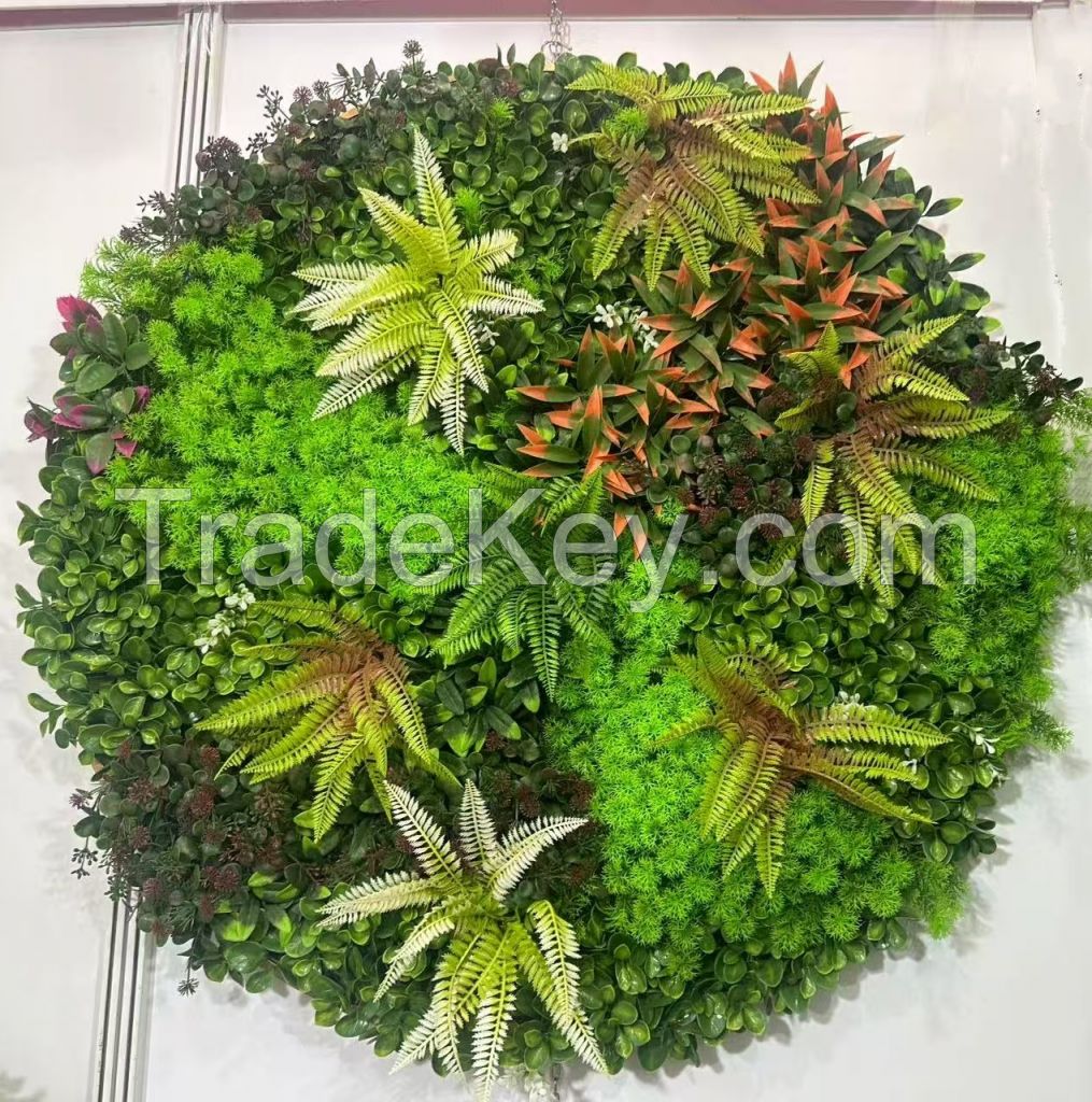 artificial plant panel in round model
