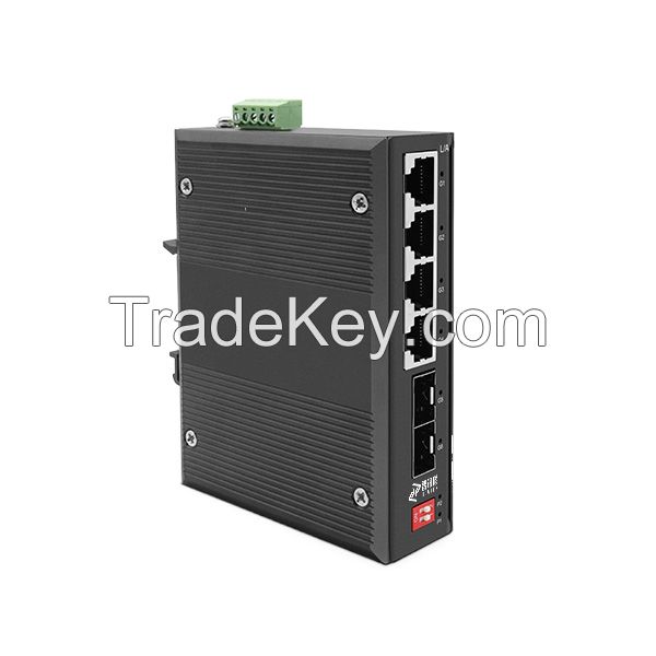 IES6500-2GF8GT 10-Ports Ring Network Managed Industrial Switch, 8x10/100/1000M RJ45 with 2xGb SFP slot, Guide Rail, DC9~48V Redundant Supply, -40 ~ 75Â°C wide-range
