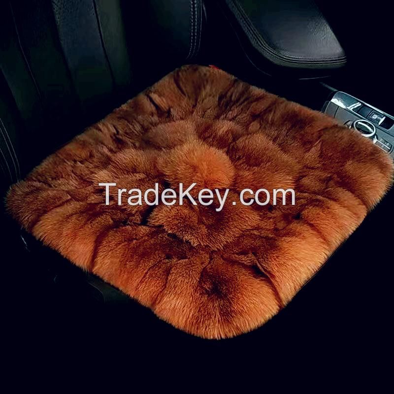 Fox fur car seat cushion