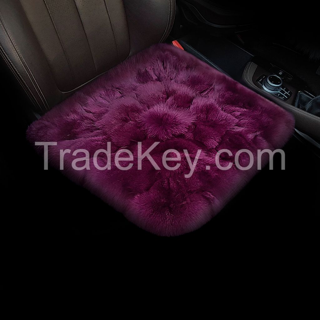 Fox fur car seat cushion