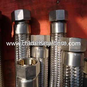 steel 304 braided flex metal hose with BSP/NPT fittings