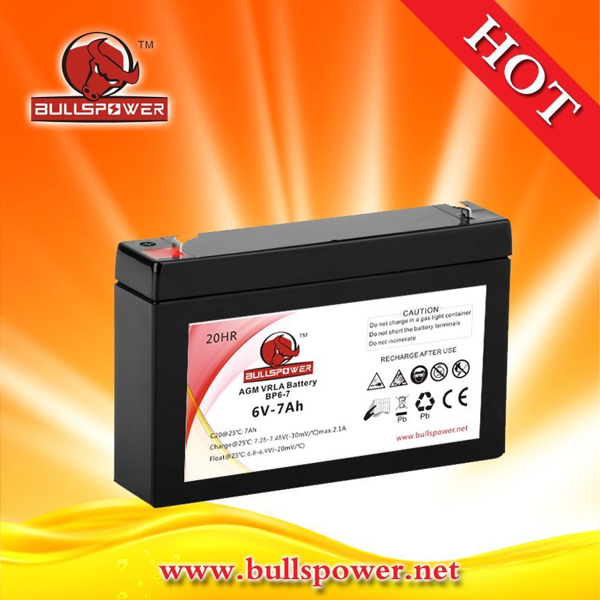 VRLA/ SLA/ SMF batteries 6v7ah for emergency lighting/security system