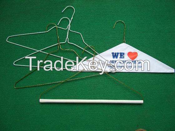 Wholesale 16inch Laundry Hanger Caped Hanger Wire Clothes Hangers