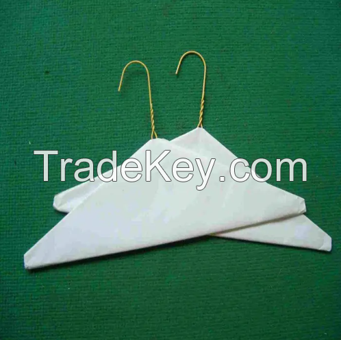 Wholesale 16inch Laundry Hanger Caped Hanger Wire Clothes Hangers