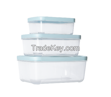Set Of 3 Plastic Rectangular Food Container