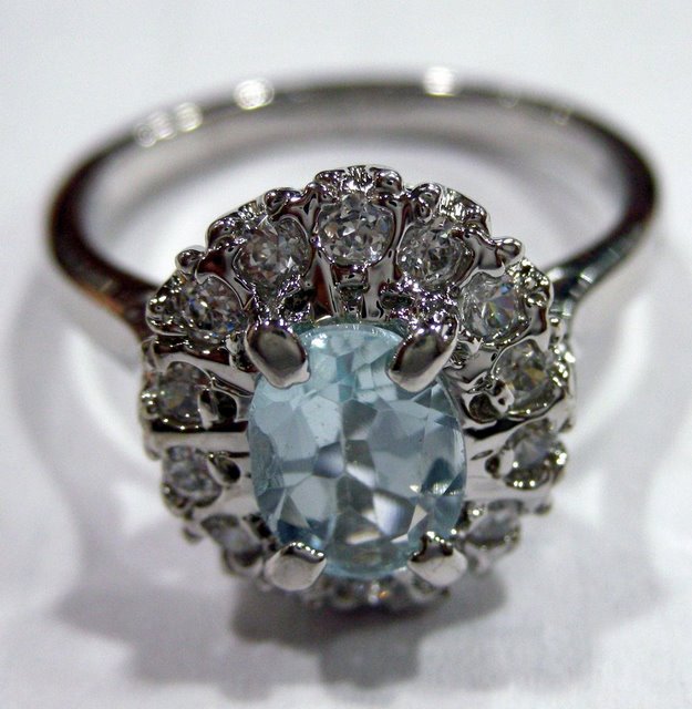 Silver Aquamarine Ring