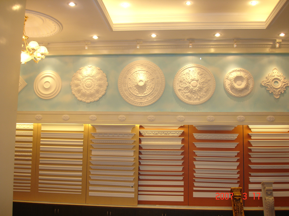 Polyurethane Carved Cornices Mouldings, pu corner molding