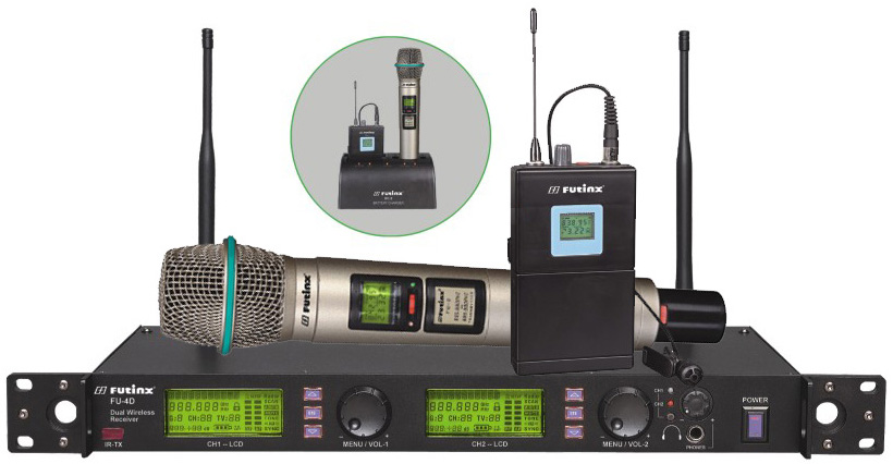 FU-4D UHF, PLL wireless microphone(2*32 channels)