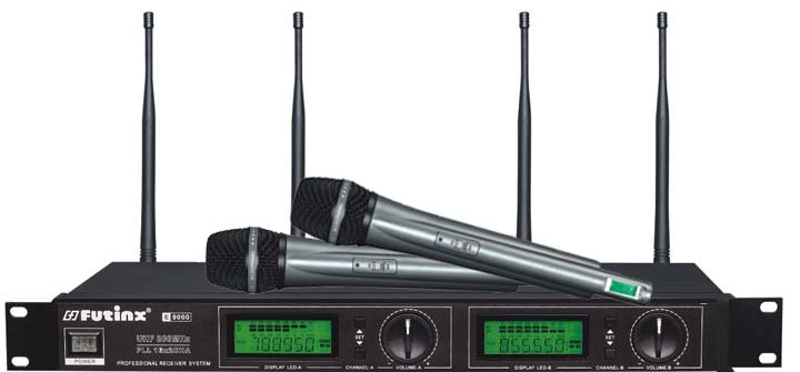 E-9000 UHF, PLL wireless microphone(2*32channels)