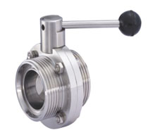 sanitation DIN threaded butterfly valve