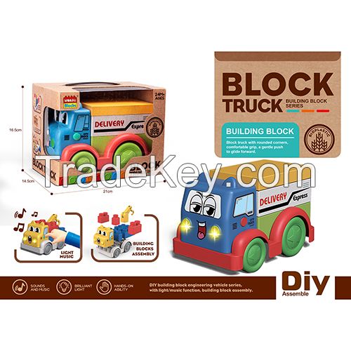 Wokaiblocks Light Music BIO PLASTIC Building Blocks Truck DIY Assembly Toys