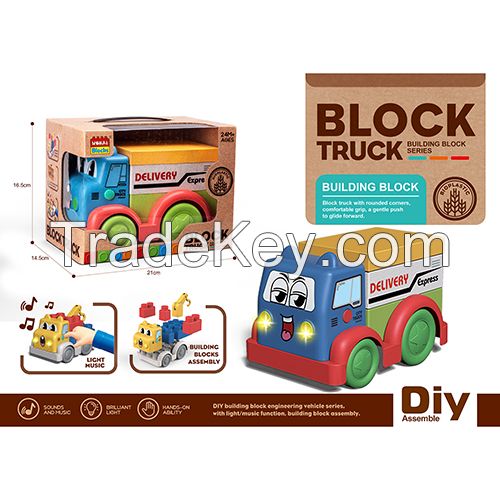 Wokaiblocks Light Music Kid's for BIO PLASTIC Building Blocks Truck DIY Assembly Toys