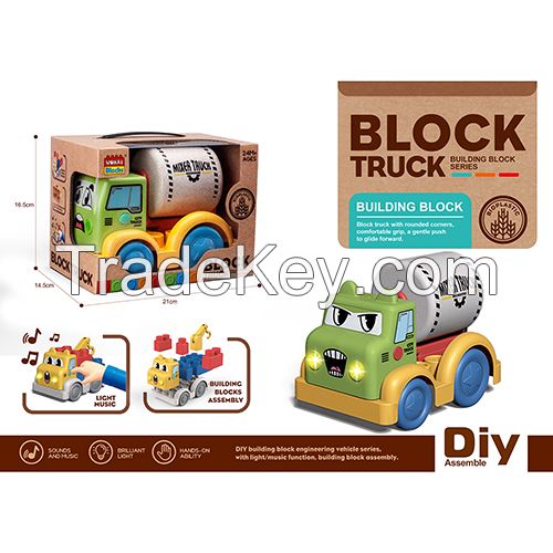 Wokaiblocks BIO PLASTIC Light Music Building Blocks Engineering Vehicle DIY Assembly Toys