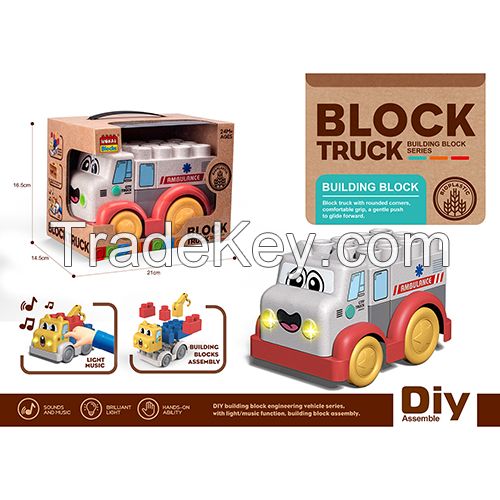 Wokaiblocks Light Music Kid's for BIO PLASTIC Building Blocks Truck DIY Assembly Toys
