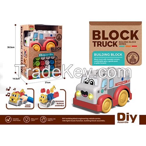 Wokaiblocks Educational Baby Toys Light Music BIO PLASTIC Truck Building Block Kids