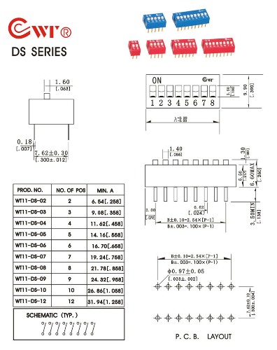 slide dip switch, code switch