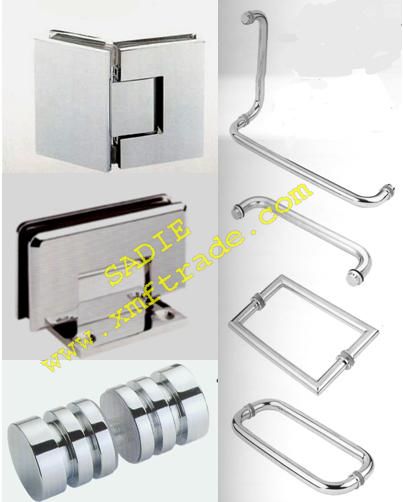 shower door hinge, handle, knob