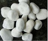 White pebbles seller
