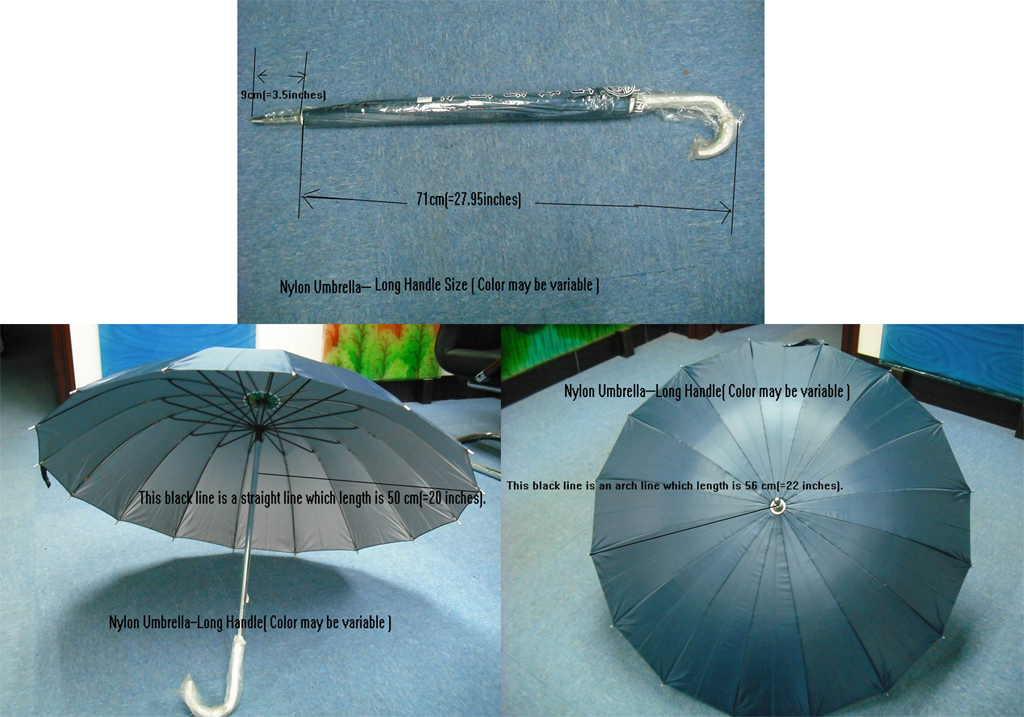 long handle nylon umbrella at US$3 each