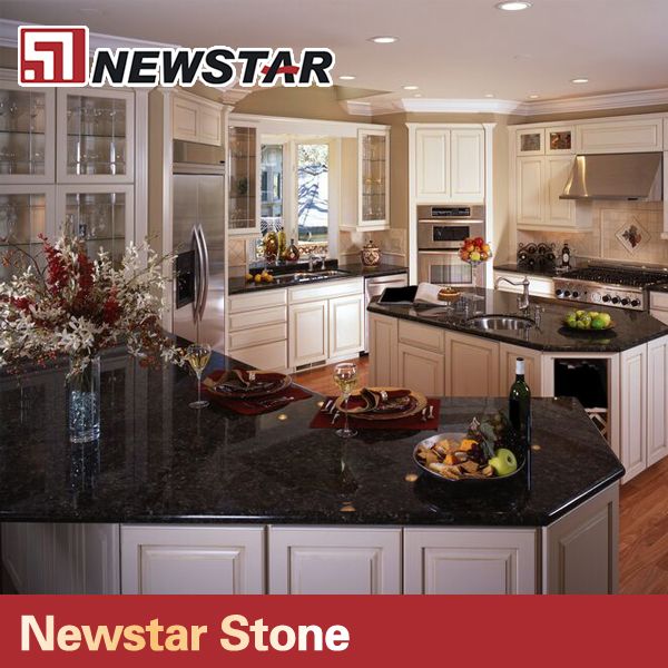 black galaxy  prefabricated granite countertops