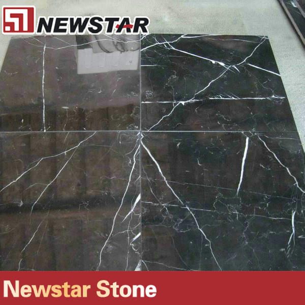 China Nero Marquina black marble floor tile