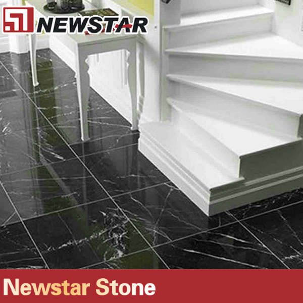 China Nero Marquina black marble floor tile