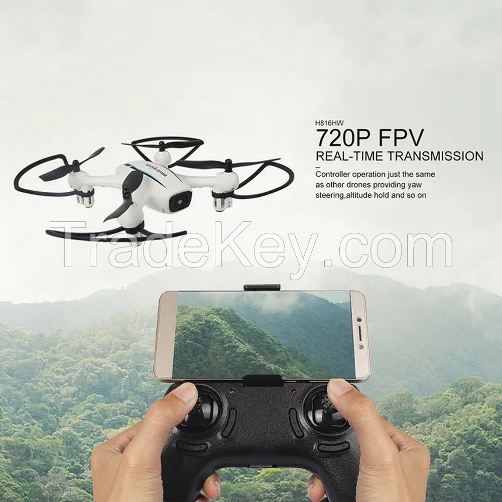 Four rotor self timer drone features a 3D flip with a camera in altitude holding mode