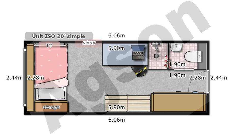 20&#039; standard budget hotel unit