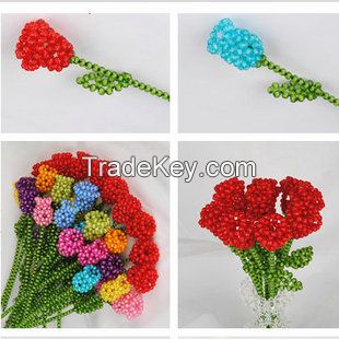 Romantic handmade beaded rose flower for Valentine&#039;s Day