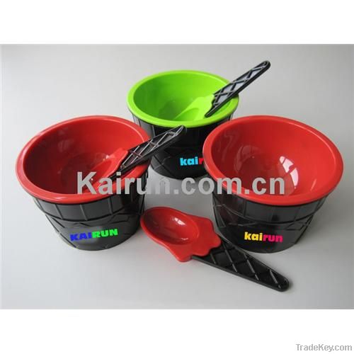 plastic ice cream bowl&spoon set