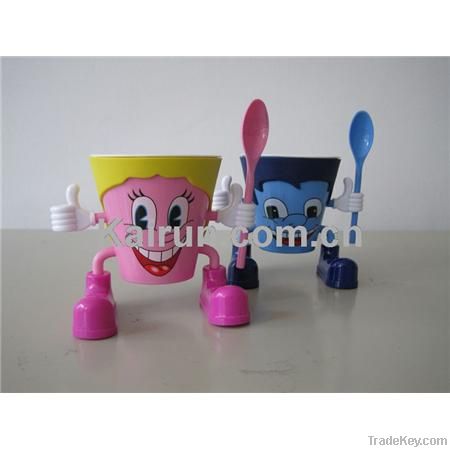 plastic ice cream cup&spoon set