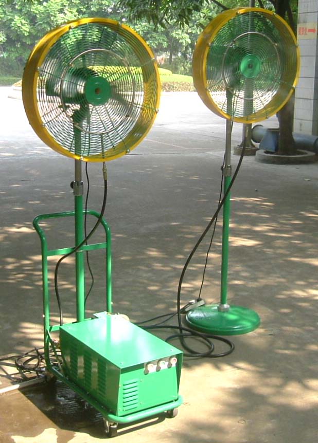 Outdoor mist cooling fan