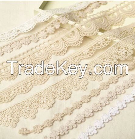 White Embroidered Guipure Lace