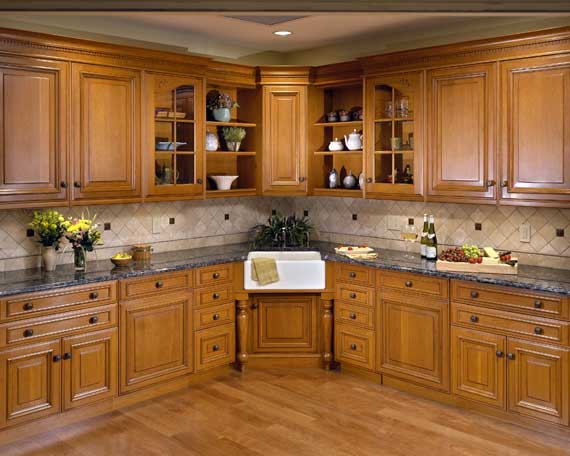 Solid wood kitchen cabinet