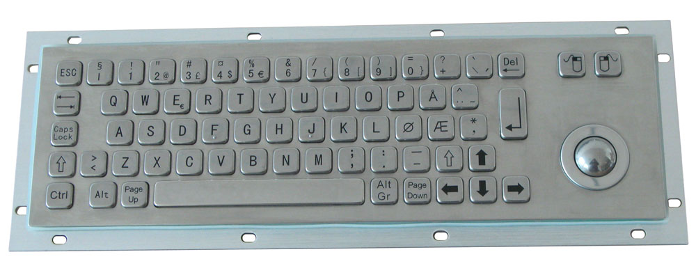 metal keyboard with trackball